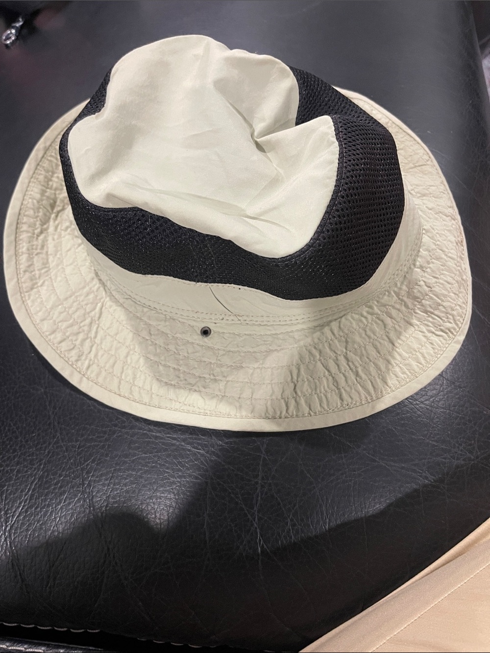 Men's Broner Beige Bucket Hat with Black Mesh Venting